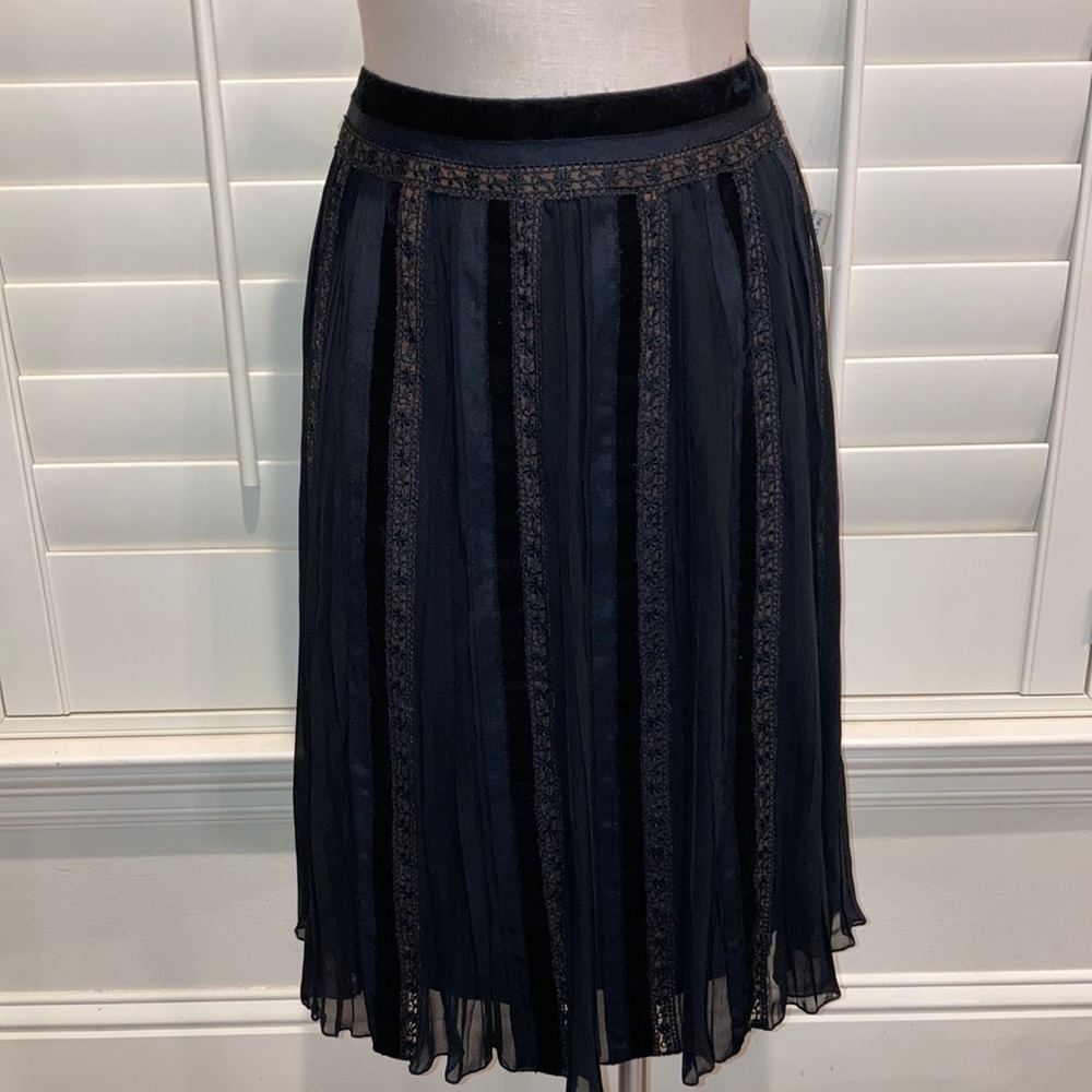 Black Simon Chang Pleated Skirt
